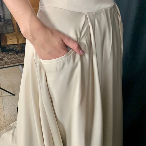 Cream Two Piece Prom Dress π - Picture 6 of 6